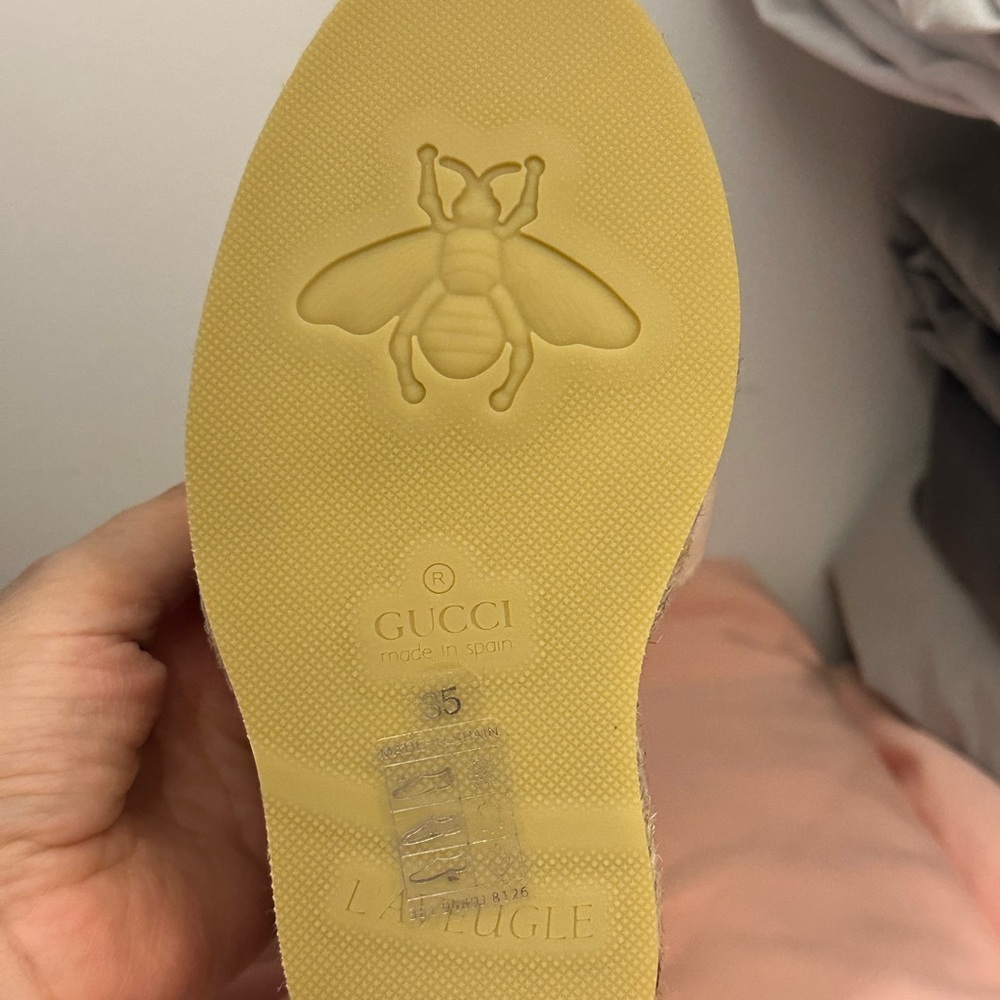 Gucci Cream and Pink Espadrille Sandals - Picture 5 of 5